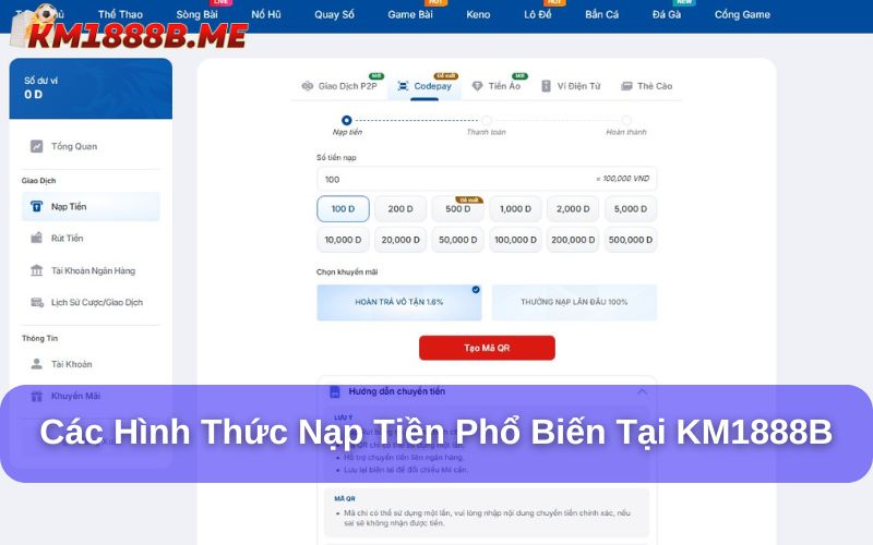 Người chơi lựa chọn phương thức thanh toán phù hợp