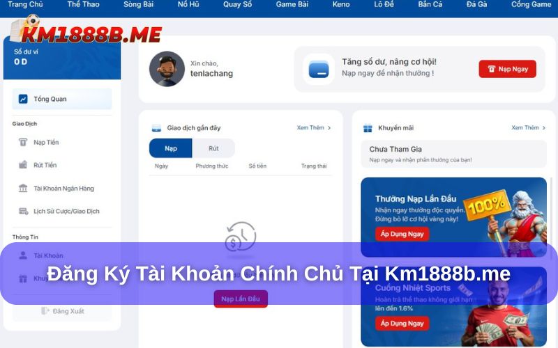 Trải nghiệm ưu đãi đặc biệt với chương trình khuyến mãi Km1888b đăng ký tài khoản chính chủ để nhận khuyến mãi Km1888b