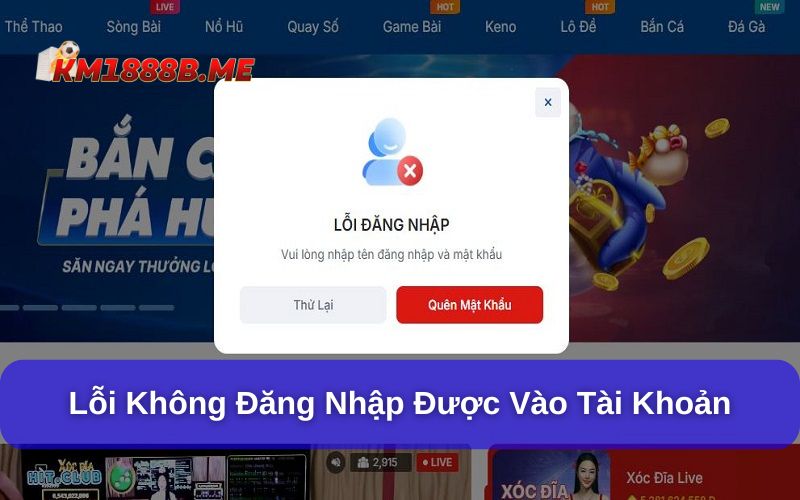 Lỗi không thể đăng nhập KM1888B và nguyên nhân chính